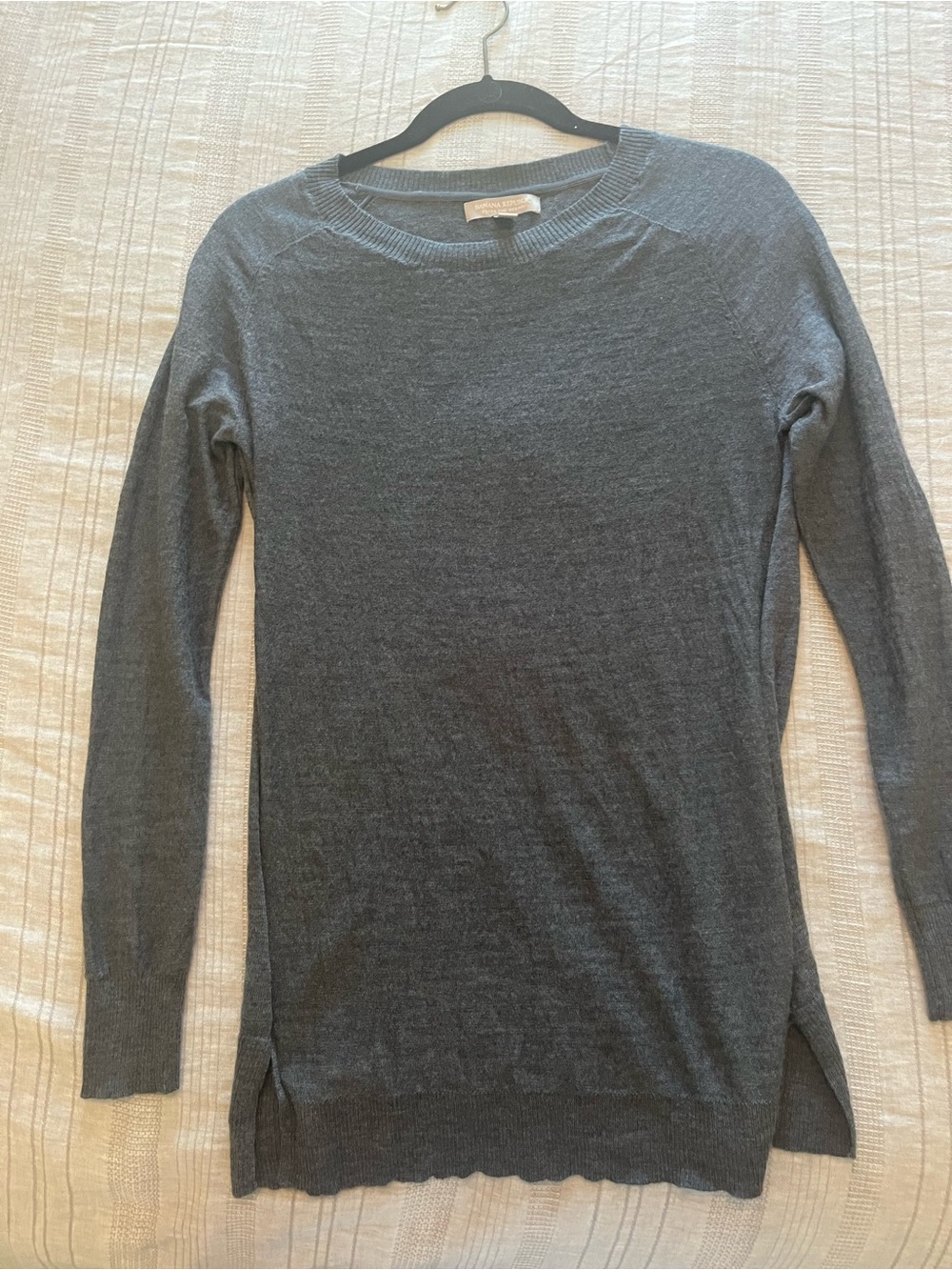 Banana Republic Charcoal Lightweight Crewneck Sweater